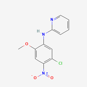 molecular formula C12H10ClN3O3 B12678108 N-(5-Chloro-2-methoxy-4-nitrophenyl)pyridin-2-amine CAS No. 85896-08-8