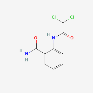 molecular formula C9H8Cl2N2O2 B12678140 Benzamide, 2-((dichloroacetyl)amino)- CAS No. 88203-03-6