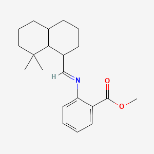 molecular formula C21H29NO2 B12678158 Methyl 2-(((octahydro-8,8-dimethyl-1-naphthyl)methylene)amino)benzoate CAS No. 94021-69-9