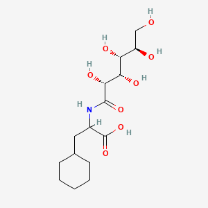 molecular formula C15H27NO8 B12678164 alpha-(D-Gluconamido)cyclohexanepropionic acid CAS No. 94231-88-6