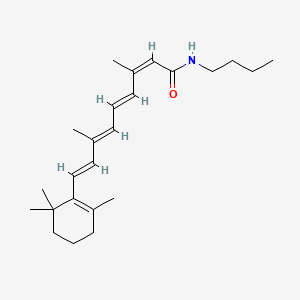 molecular formula C24H37NO B12678176 13-cis-N-(Butyl)retinamide CAS No. 84680-30-8