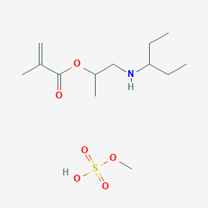 molecular formula C13H27NO6S B12678183 Diethylmethyl(2-((2-methyl-1-oxoallyl)oxy)propyl)ammonium methyl sulphate CAS No. 93842-88-7