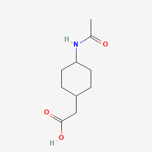 molecular formula C10H17NO3 B1267821 2-(4-Acetamidocyclohexyl)acetic acid CAS No. 2901-44-2