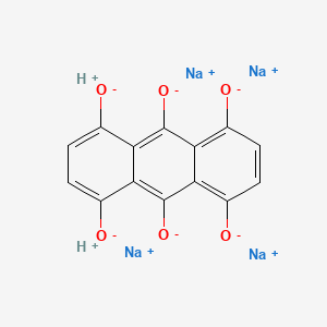 molecular formula C14H6Na4O6 B12678245 Tetrasodium dihydrogen anthracene-1,4,5,8,9,10-hexolate CAS No. 93964-67-1