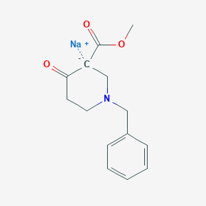molecular formula C14H16NNaO3 B12678270 Methyl 1-benzyl-4-oxopiperidine-3-carboxylate, sodium salt CAS No. 94088-71-8
