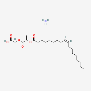 molecular formula C24H45NO6 B12678312 Ammonium 2-(1-carboxylatoethoxy)-1-methyl-2-oxoethyl oleate CAS No. 94313-68-5
