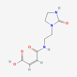 molecular formula C9H13N3O4 B12678397 4-Oxo-4-((2-(2-oxoimidazolidin-1-yl)ethyl)amino)isocrotonic acid CAS No. 86218-08-8
