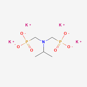 molecular formula C5H11K4NO6P2 B12678418 Tetrapotassium (((1-methylethyl)imino)bis(methylene))bisphosphonate CAS No. 94278-06-5