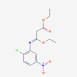molecular formula C13H15ClN2O5 B12678439 Ethyl 3-((2-chloro-5-nitrophenyl)imino)-3-ethoxypropionate CAS No. 63134-00-9