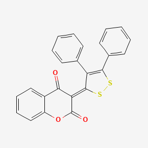 molecular formula C24H14O3S2 B12678441 3-(4,5-Diphenyl-3H-1,2-dithiol-3-ylidene)-2H-chromene-2,4(3H)-dione CAS No. 63520-90-1