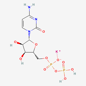 molecular formula C9H14KN3O11P2 B12678464 Cytidine 5'-(trihydrogen diphosphate), potassium salt CAS No. 98072-15-2