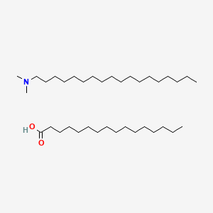 molecular formula C36H75NO2 B12678469 N,N-dimethyloctadecan-1-amine;hexadecanoic acid CAS No. 73692-68-9