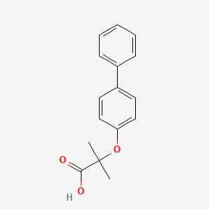 molecular formula C16H16O3 B1267851 2-(1,1'-Biphenyl-4-yloxy)-2-methylpropanoic acid CAS No. 1222-74-8