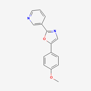 molecular formula C15H12N2O2 B12678525 Pyridine, 3-(5-(p-methoxyphenyl)-2-oxazolyl)- CAS No. 33864-03-8
