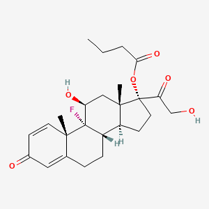 molecular formula C25H33FO6 B12678527 9-Fluoro-11beta,17,21-trihydroxypregna-1,4-diene-3,20-dione 17-butyrate CAS No. 68791-47-9