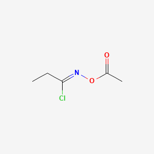 molecular formula C5H8ClNO2 B12678532 N-(Acetyloxy)propanimidoyl chloride CAS No. 126794-85-2