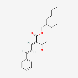 molecular formula C21H28O3 B12678533 2-Ethylhexyl 2-acetyl-5-phenylpenta-2,4-dienoate CAS No. 87148-01-4