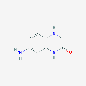 molecular formula C8H9N3O B1267857 7-Amino-3,4-dihydroquinoxalin-2(1H)-one CAS No. 251474-50-7