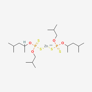 molecular formula C20H44O4P2S4Zn B12678570 Zinc bis(O-(1,3-dimethylbutyl)) bis(O-(isobutyl)) bis(dithiophosphate) CAS No. 93981-20-5