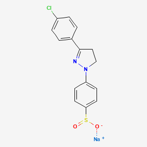 molecular formula C15H12ClN2NaO2S B12678587 Sodium p-(3-(p-chlorophenyl)-4,5-dihydro-1H-pyrazol-1-yl)benzenesulphinate CAS No. 43037-46-3
