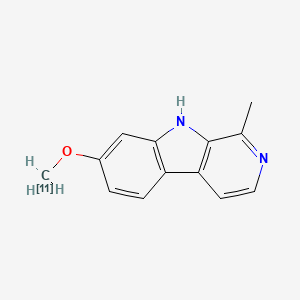 molecular formula C13H12N2O B12678588 Harmine C-11 CAS No. 171882-19-2
