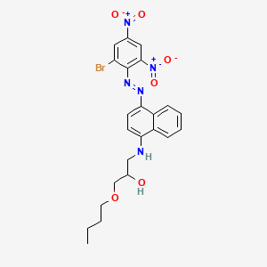 molecular formula C23H24BrN5O6 B12678609 1-((4-((2-Bromo-4,6-dinitrophenyl)azo)-1-naphthyl)amino)-3-butoxypropan-2-ol CAS No. 73384-73-3