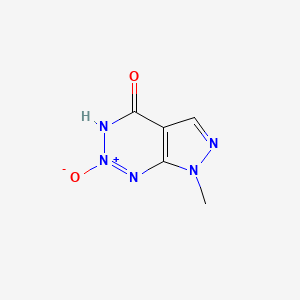 molecular formula C5H5N5O2 B12678622 1,7-Dihydro-7-methyl-4H-pyrazolo(3,4-d)-1,2,3-triazin-4-one 2-oxide CAS No. 89403-96-3