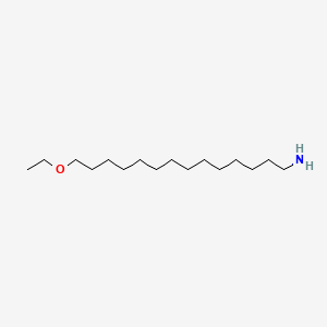 molecular formula C16H35NO B12678643 14-Ethoxytetradecan-1-amine 