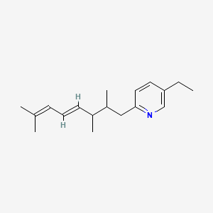 molecular formula C18H27N B12678651 5-Ethyl-2-(2,3,7-trimethylocta-4,6-dienyl)pyridine CAS No. 93776-93-3