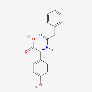 molecular formula C16H15NO4 B12678704 (R)-(4-Hydroxyphenyl)(phenylacetamido)acetic acid CAS No. 54582-01-3