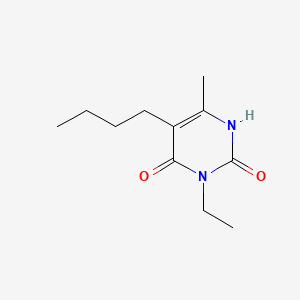 molecular formula C11H18N2O2 B12678706 5-Butyl-3-ethyl-6-methyluracil CAS No. 91216-49-8