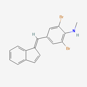 molecular formula C17H13Br2N B12678712 2,6-Dibromo-4-(1H-inden-1-ylidenemethyl)-N-methylaniline CAS No. 26389-98-0