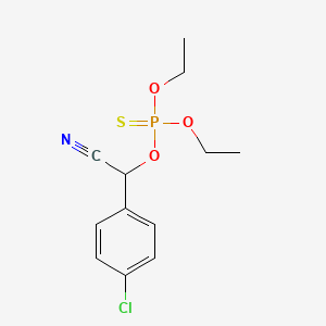 molecular formula C12H15ClNO3PS B12678741 Phosphorothioic acid, O-((4-chlorophenyl)cyanomethyl) O,O-diethyl ester CAS No. 84704-01-8