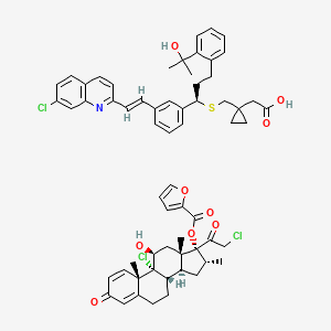 molecular formula C62H66Cl3NO9S B12678742 Mometasone furoate/montelukast CAS No. 1147405-14-8