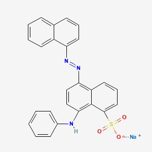 molecular formula C26H18N3NaO3S B12678801 Sodium 5-(1-naphthylazo)-8-(phenylamino)naphthalenesulphonate CAS No. 83006-58-0