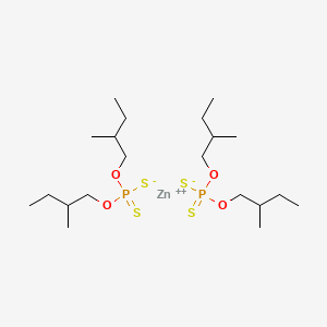 molecular formula C20H44O4P2S4Zn B12678813 O,O'-Bis(2-methylbutyl) hydrogen dithiophosphate, zinc salt CAS No. 64191-10-2