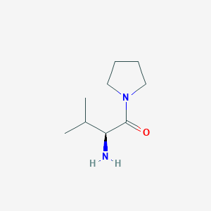 molecular formula C9H18N2O B1267885 (S)-2-amino-3-methyl-1-(pyrrolidin-1-yl)butan-1-one CAS No. 54164-07-7