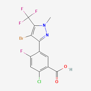 molecular formula C12H6BrClF4N2O2 B1267886 4-Bromo-3-(5'-carboxy-4'-chloro-2'-fluorophenyl)-1-methyl-5-trifluoromethyl-pyrazol 