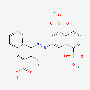 molecular formula C21H14N2O9S2 B12678885 4-((4,8-Disulpho-2-naphthyl)azo)-3-hydroxy-2-naphthoic acid CAS No. 84030-35-3
