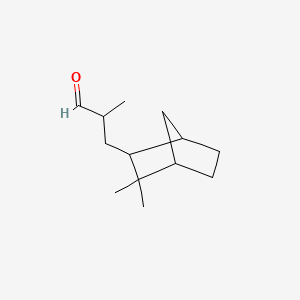 molecular formula C13H22O B12678898 alpha,3,3-Trimethylbicyclo(2.2.1)heptane-2-propionaldehyde CAS No. 94201-10-2