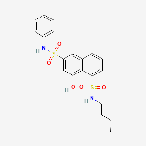 molecular formula C20H22N2O5S2 B12678922 N1-Butyl-8-hydroxy-N6-phenylnaphthalene-1,6-disulphonamide CAS No. 75935-43-2