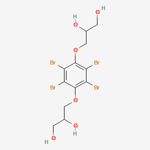 molecular formula C12H14Br4O6 B12678936 3,3'-[(2,3,5,6-Tetrabromo-1,4-phenylene)bis(oxy)]bispropane-1,2-diol CAS No. 83929-75-3