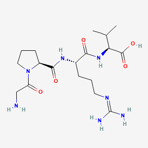 molecular formula C18H33N7O5 B12678937 Glycyl-prolyl-arginyl-valine CAS No. 61067-05-8