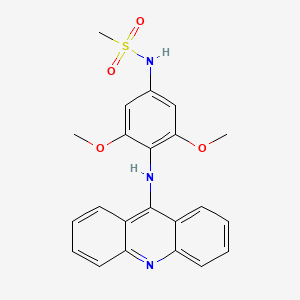 molecular formula C22H21N3O4S B12678938 Methanesulfonamide, N-(4-(9-acridinylamino)-3,5-dimethoxyphenyl)- CAS No. 86955-71-7