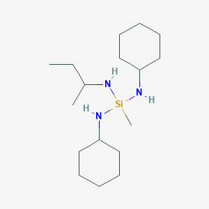 molecular formula C17H37N3Si B12678940 N,N'-Dicyclohexyl-1-methyl-N''-(1-methylpropyl)silanetriamine CAS No. 93777-99-2