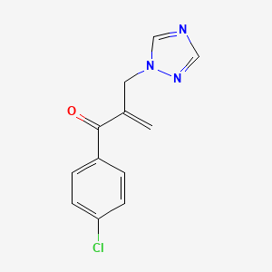molecular formula C12H10ClN3O B12678948 2-Propen-1-one, 1-(4-chlorophenyl)-2-(1H-1,2,4-triazol-1-ylmethyl)- CAS No. 104941-10-8