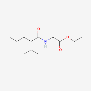 molecular formula C14H27NO3 B12678958 Ethyl N-(2-sec-butyl-3-methyl-1-oxopentyl)glycinate CAS No. 93762-41-5
