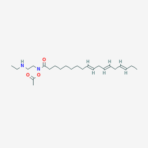 molecular formula C24H42N2O3 B12678997 N-(2-((2-Hydroxyethyl)amino)ethyl)octadeca-9,12,15-trienamide monoacetate CAS No. 94139-12-5