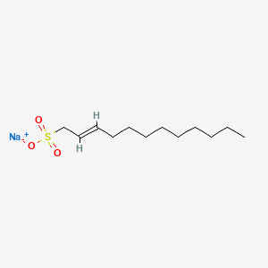 molecular formula C12H23NaO3S B12679007 2-Dodecene-1-sulfonic acid, sodium salt CAS No. 13502-26-6