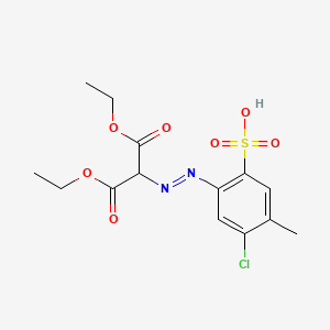 molecular formula C14H17ClN2O7S B12679013 Diethyl ((5-chloro-4-methyl-2-sulphophenyl)azo)malonate CAS No. 84696-90-2
